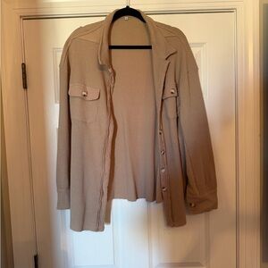 Women's Tan Button Down Shirt